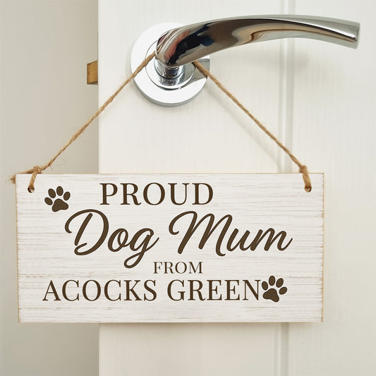 Dog Lover's Hanging Wooden Sign – Handmade Rustic Decor for Acocks Green Homes