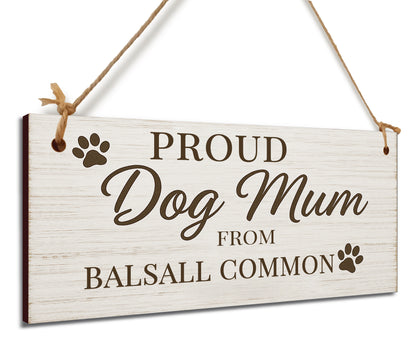 Dog Lover's Hanging Wooden Sign – Handmade Rustic Decor for Balsall Common Homes