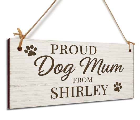 Dog Lover's Hanging Wooden Sign – Handmade Rustic Decor for Shirley Homes