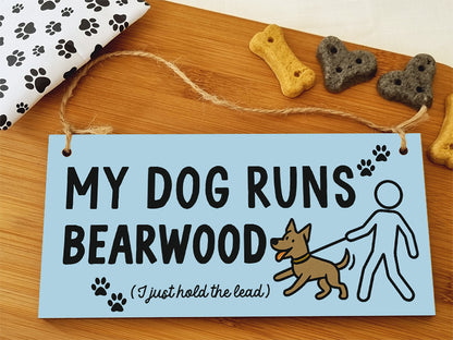 Dog Lover's Hanging Wooden Sign – Handmade Rustic Decor for Bearwood Homes