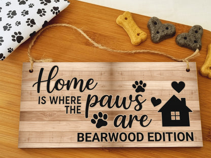 Dog Lover's Hanging Wooden Sign – Handmade Rustic Decor for Bearwood Homes