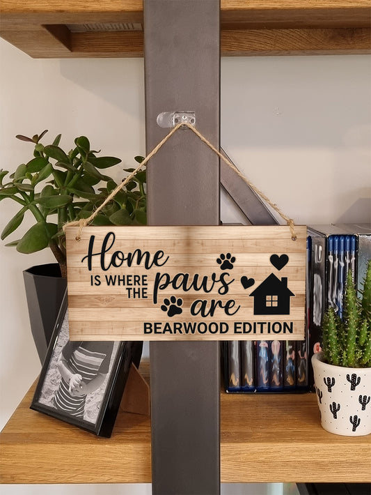 Dog Lover's Hanging Wooden Sign – Handmade Rustic Decor for Bearwood Homes