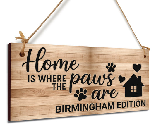 Dog Lover's Hanging Wooden Sign – Handmade Rustic Decor for Birmingham Homes