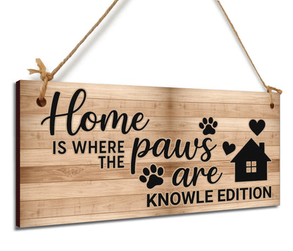 Dog Lover's Hanging Wooden Sign – Handmade Rustic Decor for Knowle Homes