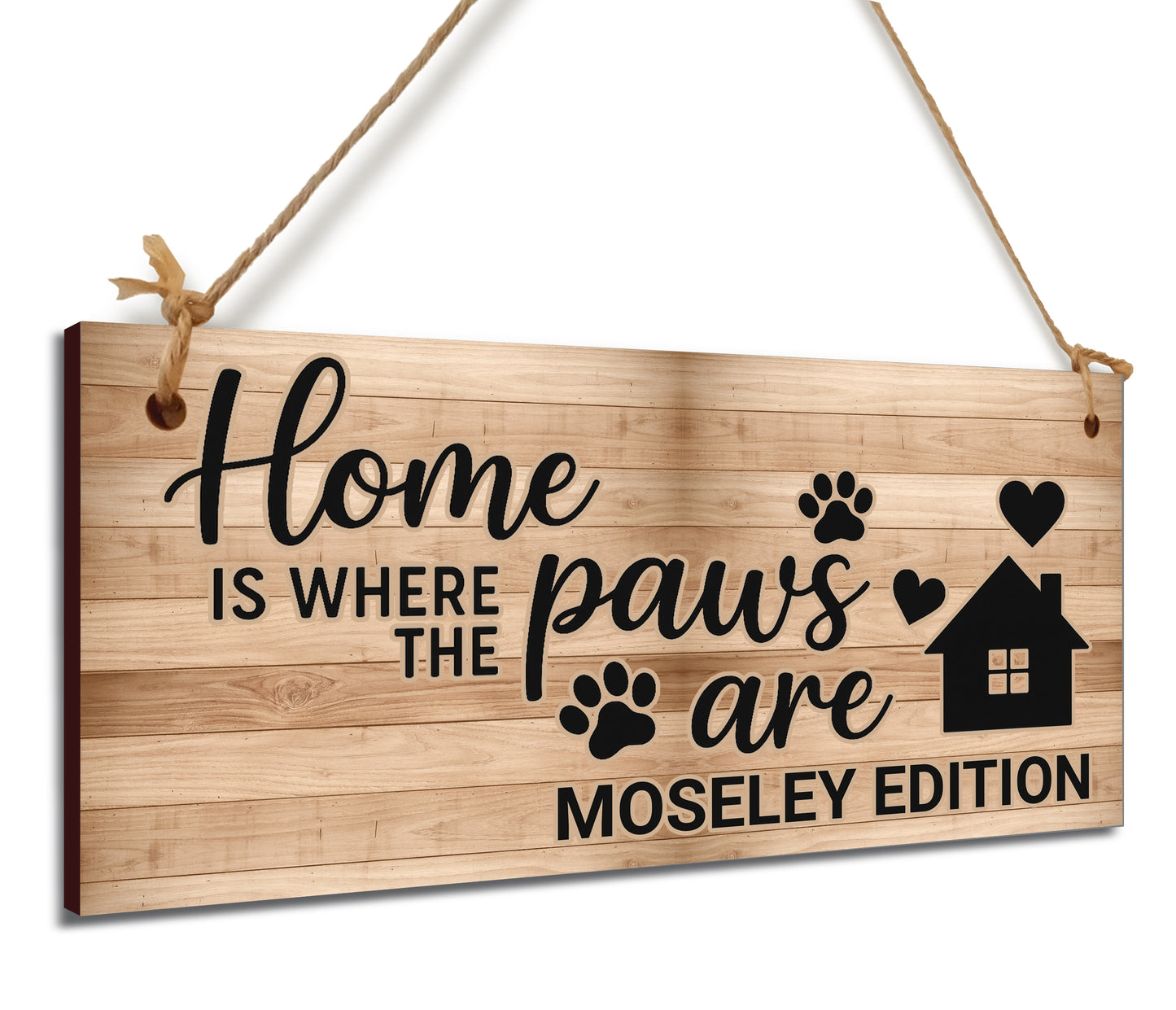 Dog Lover's Hanging Wooden Sign – Handmade Rustic Decor for Moseley Homes