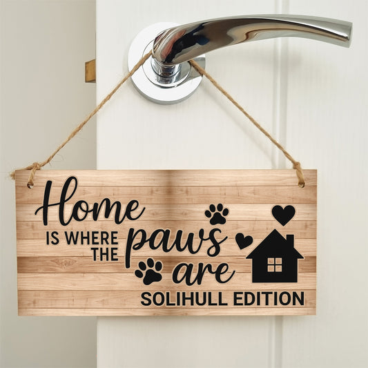 Dog Lover's Hanging Wooden Sign – Handmade Rustic Decor for Solihull Homes