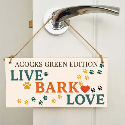 Dog Lover's Hanging Wooden Sign – Handmade Rustic Decor for Acocks Green Homes