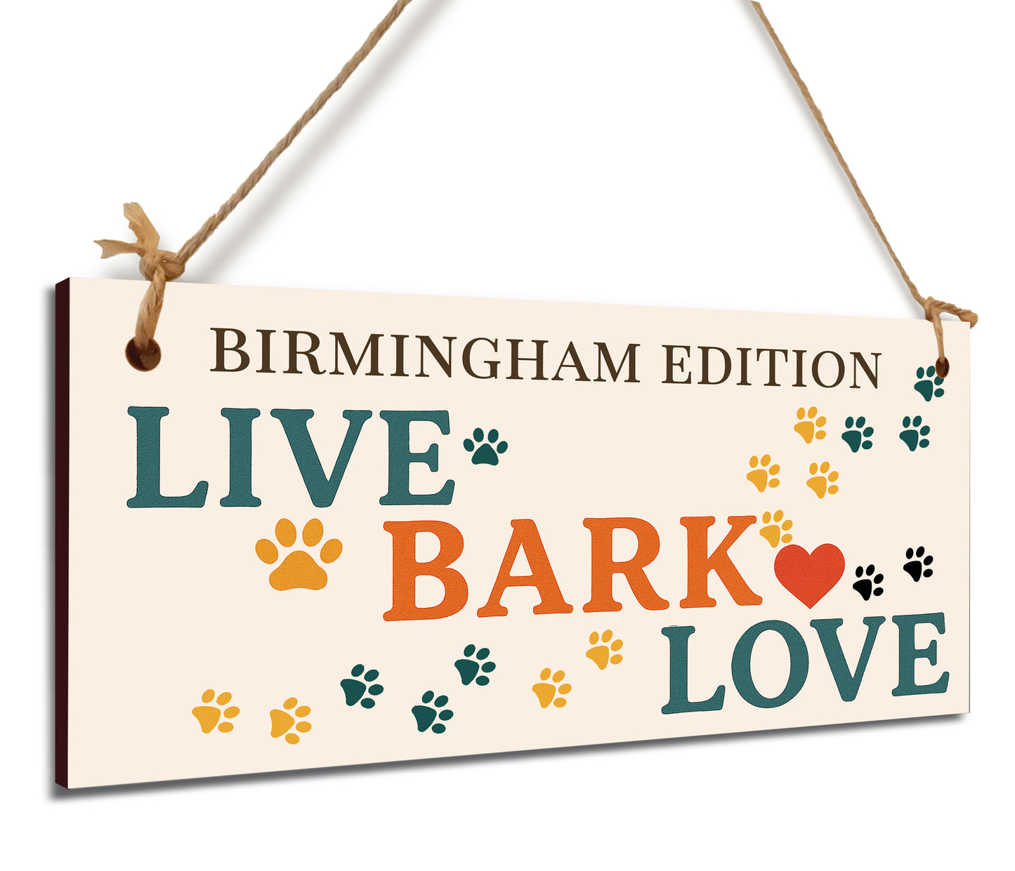 Dog Lover's Hanging Wooden Sign – Handmade Rustic Decor for Birmingham Homes