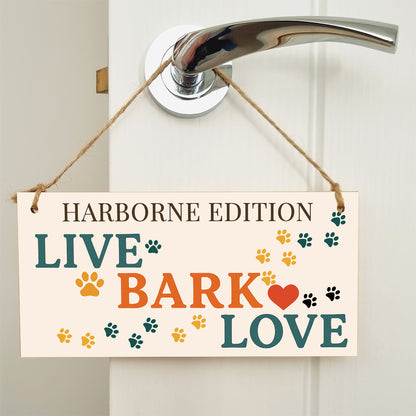 Dog Lover's Hanging Wooden Sign – Handmade Rustic Decor for Harborne Homes