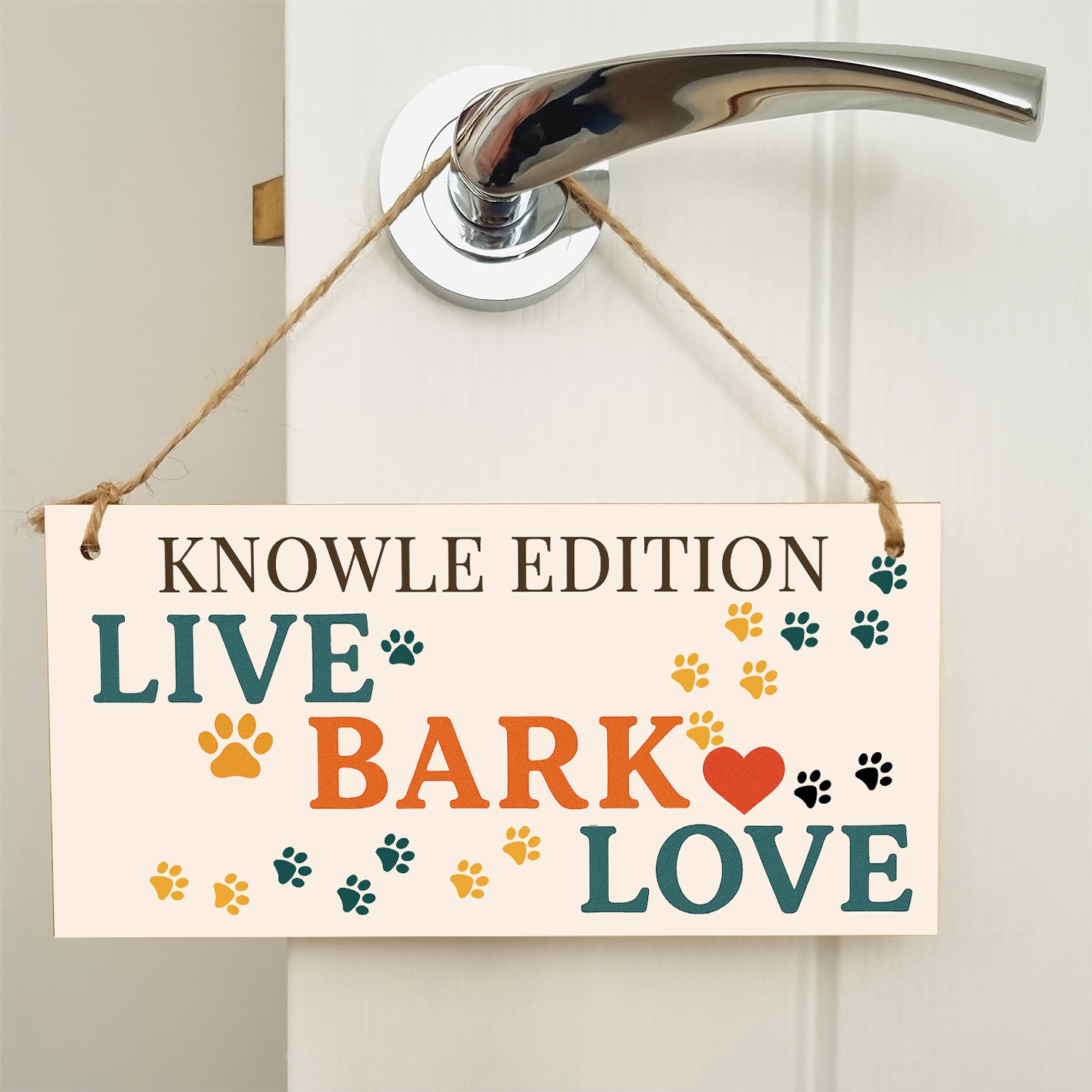 Dog Lover's Hanging Wooden Sign – Handmade Rustic Decor for Knowle Homes