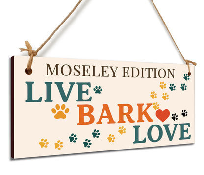 Dog Lover's Hanging Wooden Sign – Handmade Rustic Decor for Moseley Homes