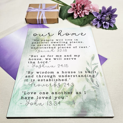 Christian Bible Verse A4 Wooden Plaque Print Sign Wall Art for Home Decor Gifts for Women Inspirational Comforting Family
