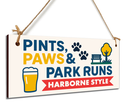 Dog Lover's Hanging Wooden Sign – Handmade Rustic Decor for Harborne Homes