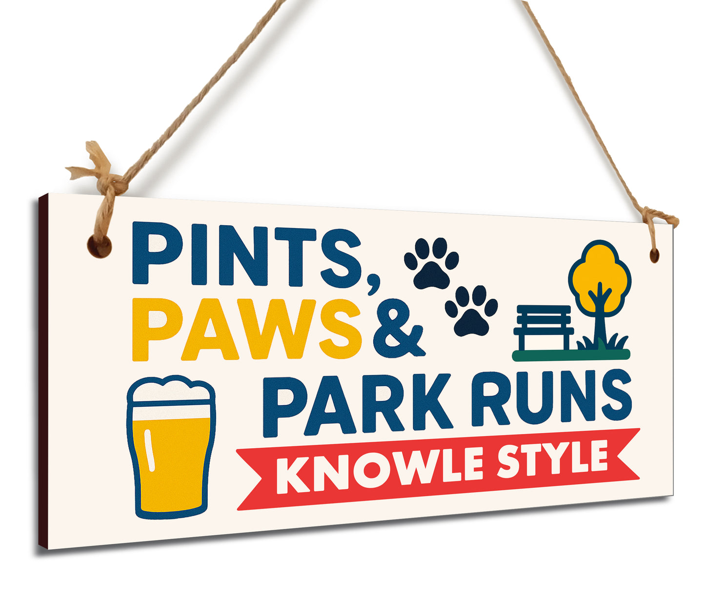 Dog Lover's Hanging Wooden Sign – Handmade Rustic Decor for Knowle Homes