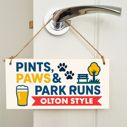 Dog Lover's Hanging Wooden Sign – Handmade Rustic Decor for Olton Homes