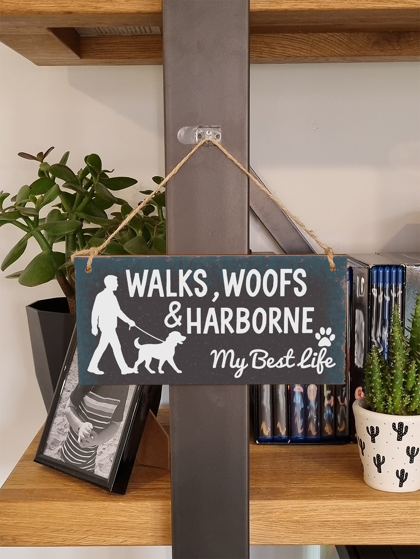 Dog Lover's Hanging Wooden Sign – Handmade Rustic Decor for Harborne Homes