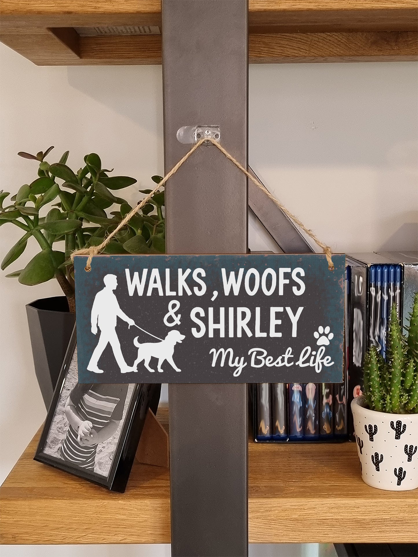 Dog Lover's Hanging Wooden Sign – Handmade Rustic Decor for Shirley Homes