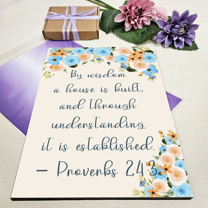 Christian Bible Verse A4 Wooden Plaque Print Sign Wall Art for Home Decor Gifts for Women Inspirational Comforting Family